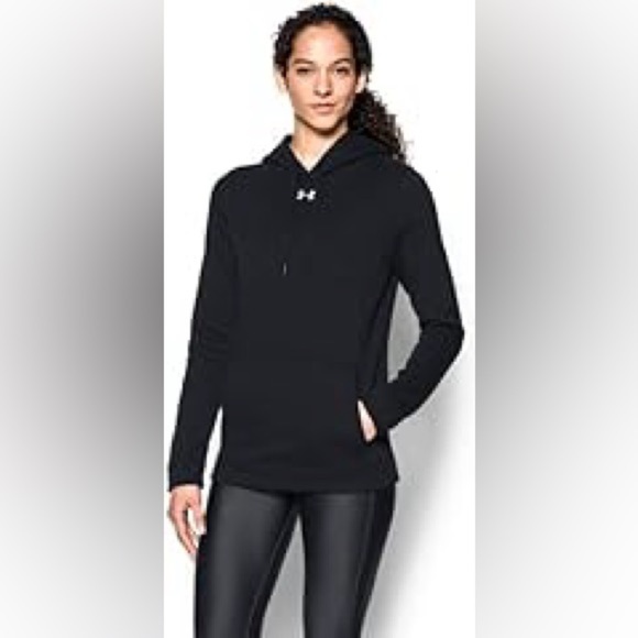 Under Armour Women's Hustle Hoodie Black | White LG - Picture 5 of 8